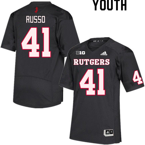 Youth #41 Ryan Russo Rutgers Scarlet Knights College Football Jerseys Stitched Sale-Black